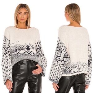 Free People Midnight Beach Oversized Boucle Sweater XS